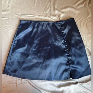Deep Blue Silk Mini Skort